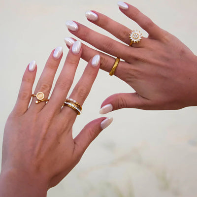"PEARL STONE" SPINNER RING